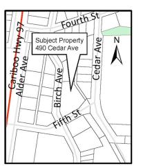 Map of subject property: 490 Cedar Ave