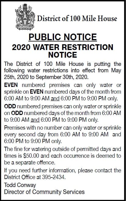 2020 water restriction notice