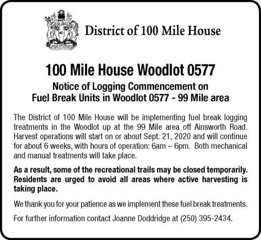 Woodlot 0577 notice of logging commencement