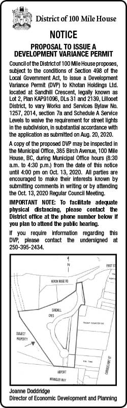 Proposal to issue development variance permit