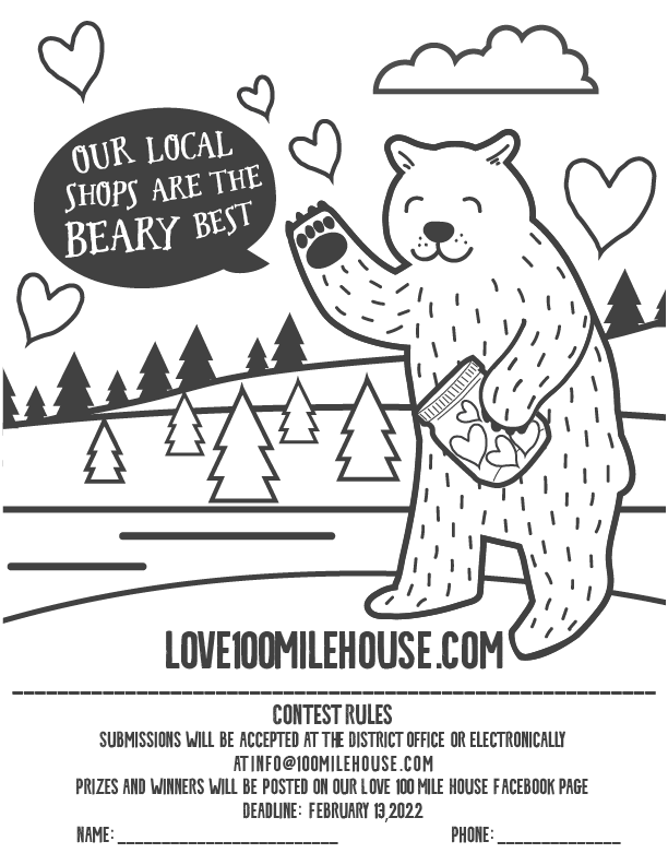 Love 100 Mile House Feb 2022 Coloring Contest photo